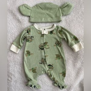 STAR WARS The Mandalorian Baby Boys Footie Pajamas NB set